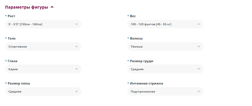 Cкриншот параметры фигуры