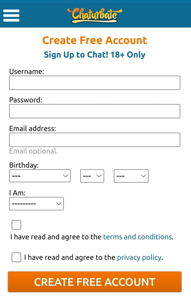 Скриншот Chaturbate Free Account